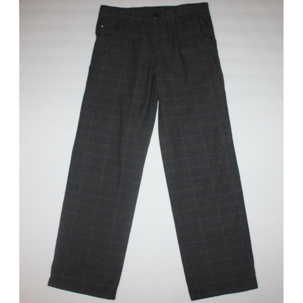 Mexx Boy's Gray Plaid Dress Pants Trousers Slaks size 8